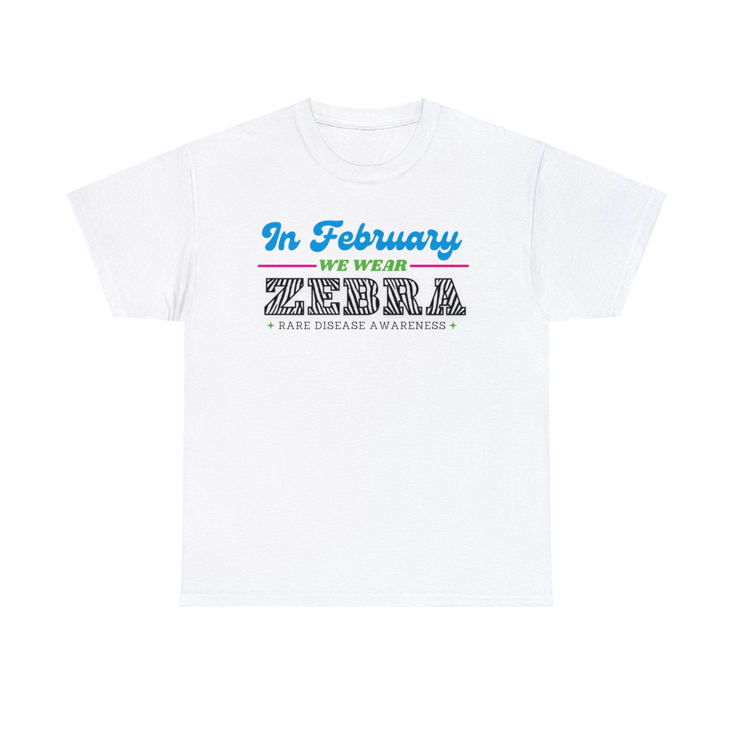 In February -we wear- ZEBRA, Unisex Heavy Cotton Tee