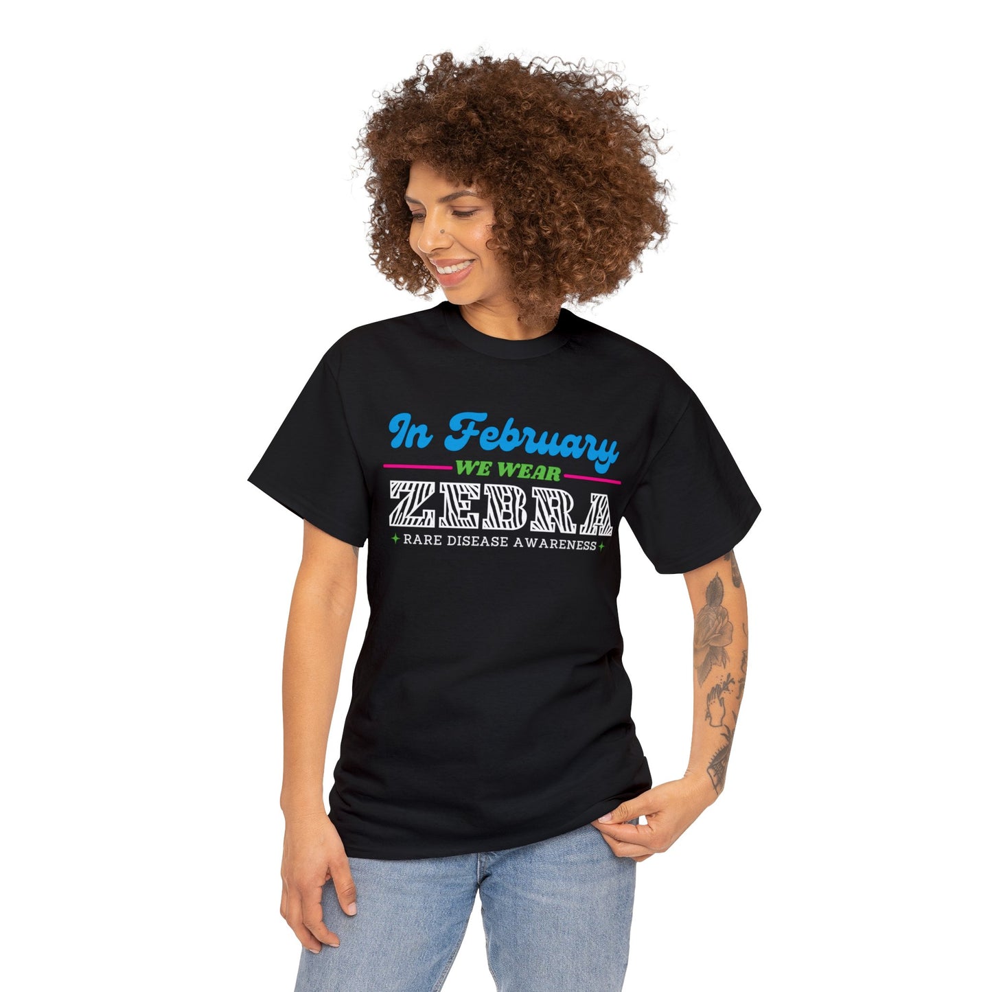 In February -we wear- ZEBRA, Unisex Heavy Cotton Tee