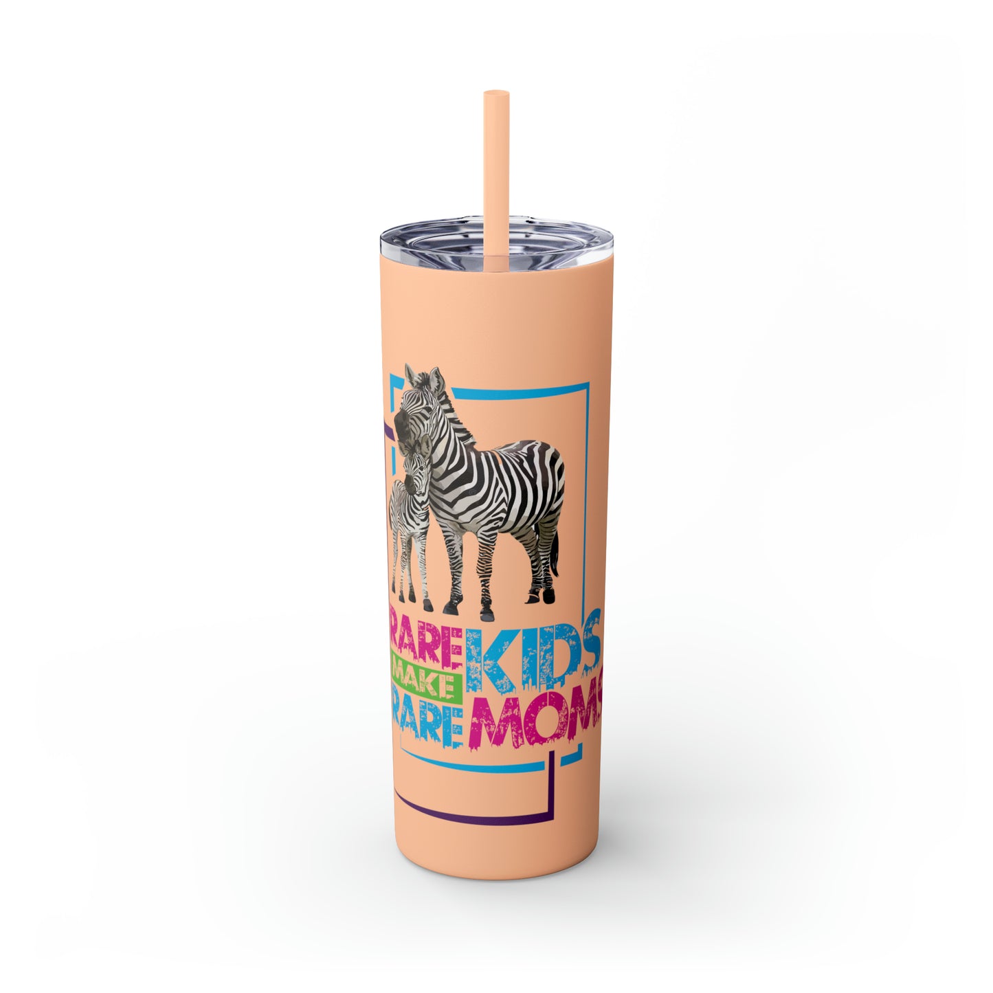 Rare Zebras Skinny Tumbler with Straw, 20oz