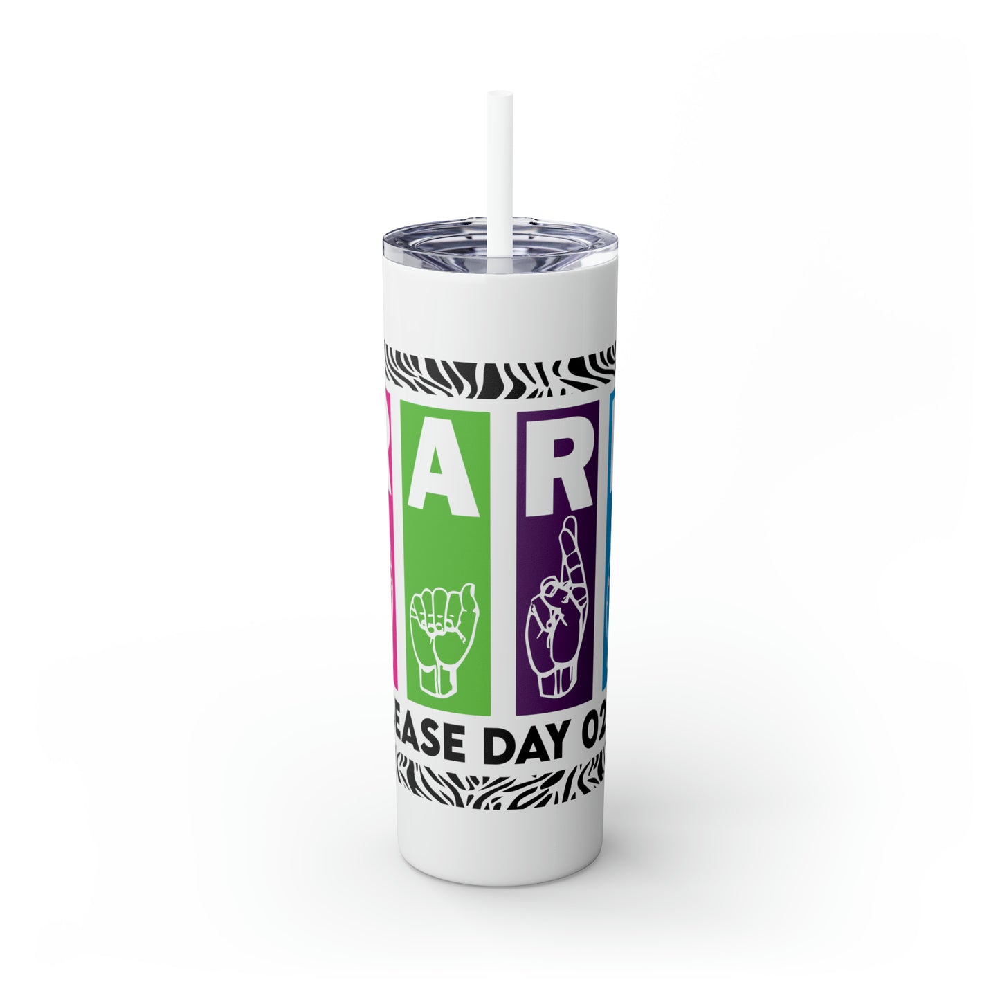 Rare ASL Skinny Tumbler with Straw, 20oz