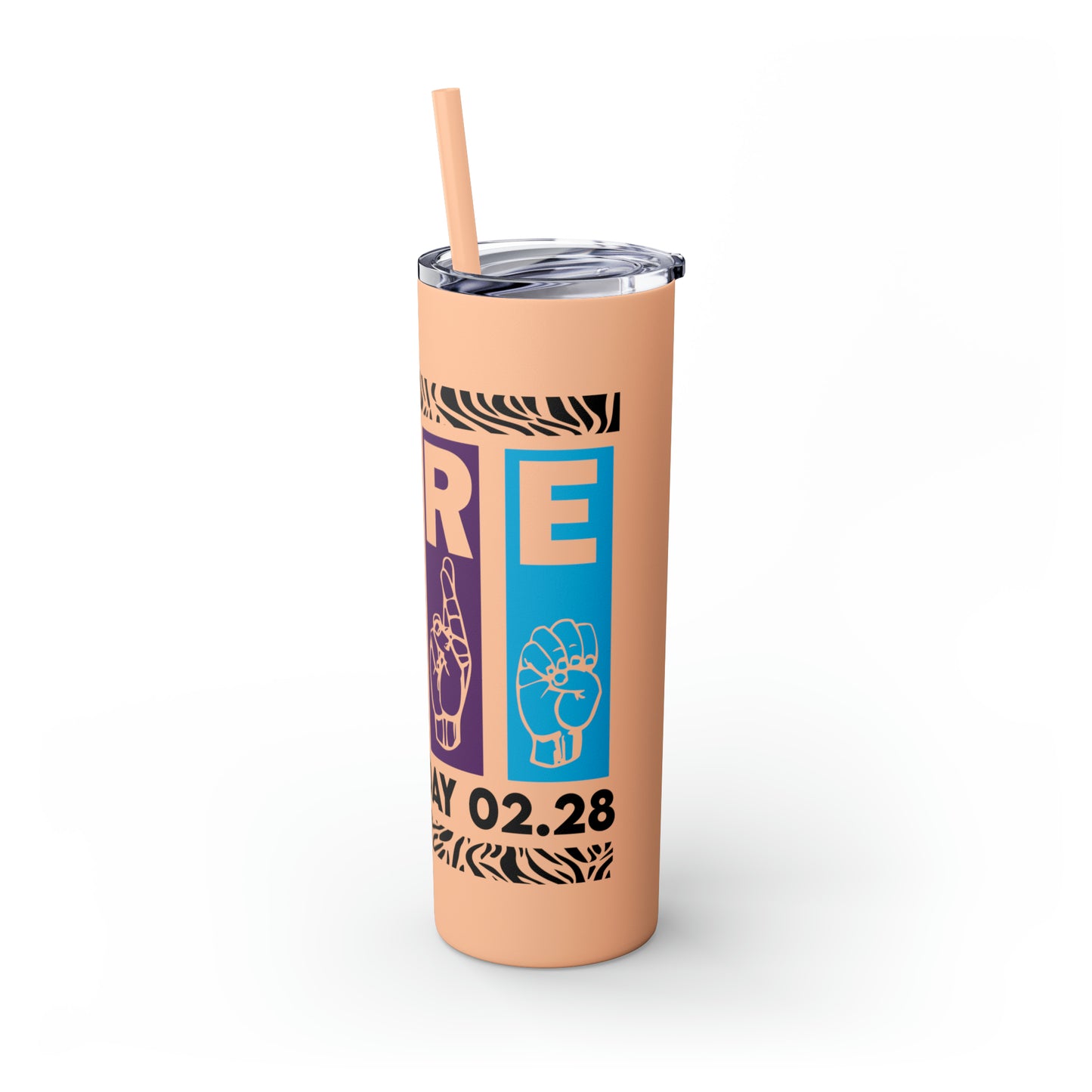 Rare ASL Skinny Tumbler with Straw, 20oz