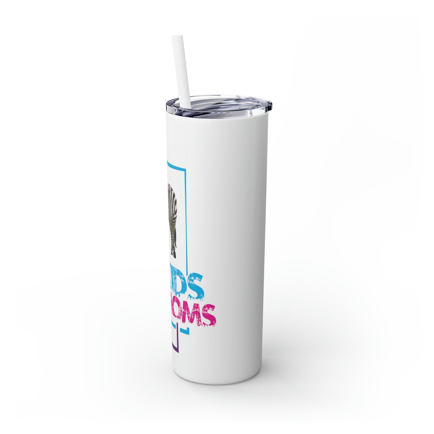 Rare Zebras Skinny Tumbler with Straw, 20oz