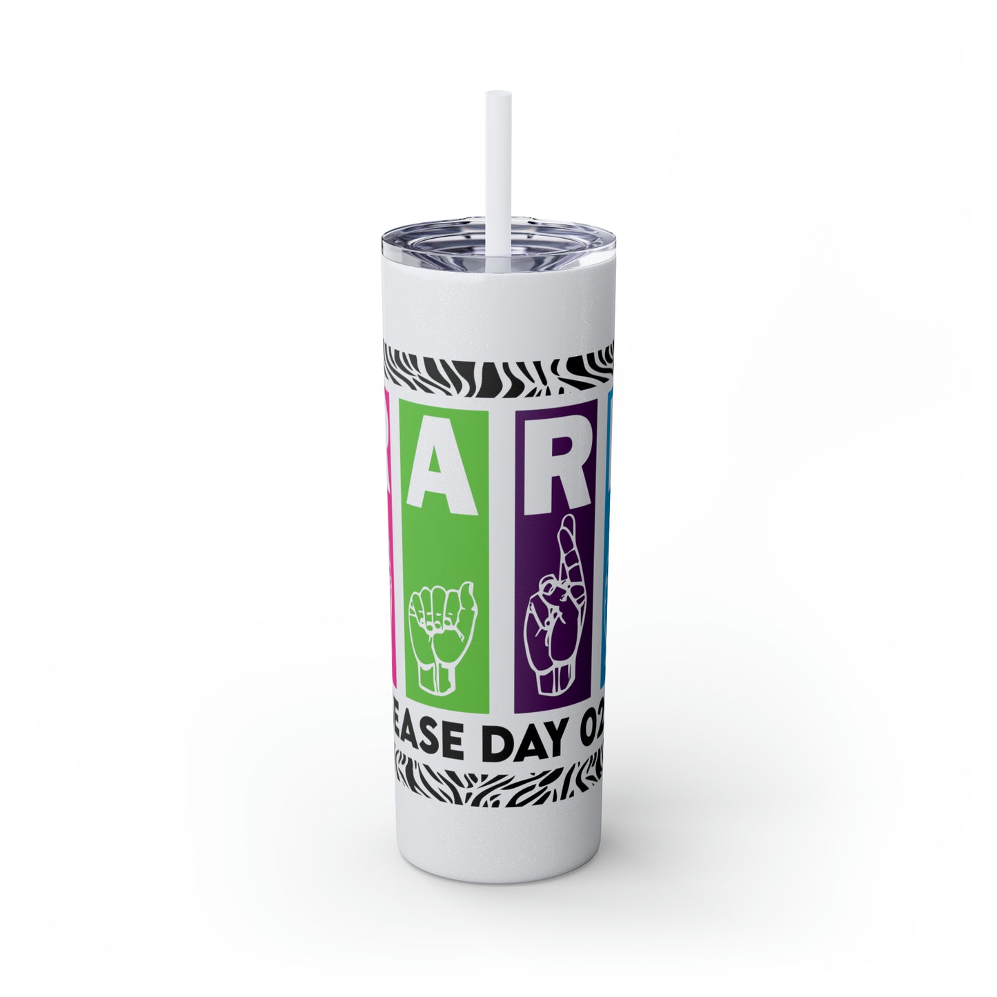 Rare ASL Skinny Tumbler with Straw, 20oz