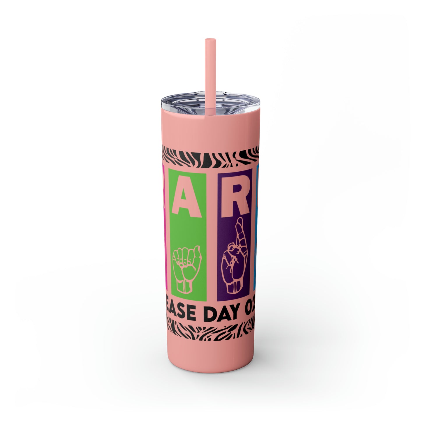 Rare ASL Skinny Tumbler with Straw, 20oz