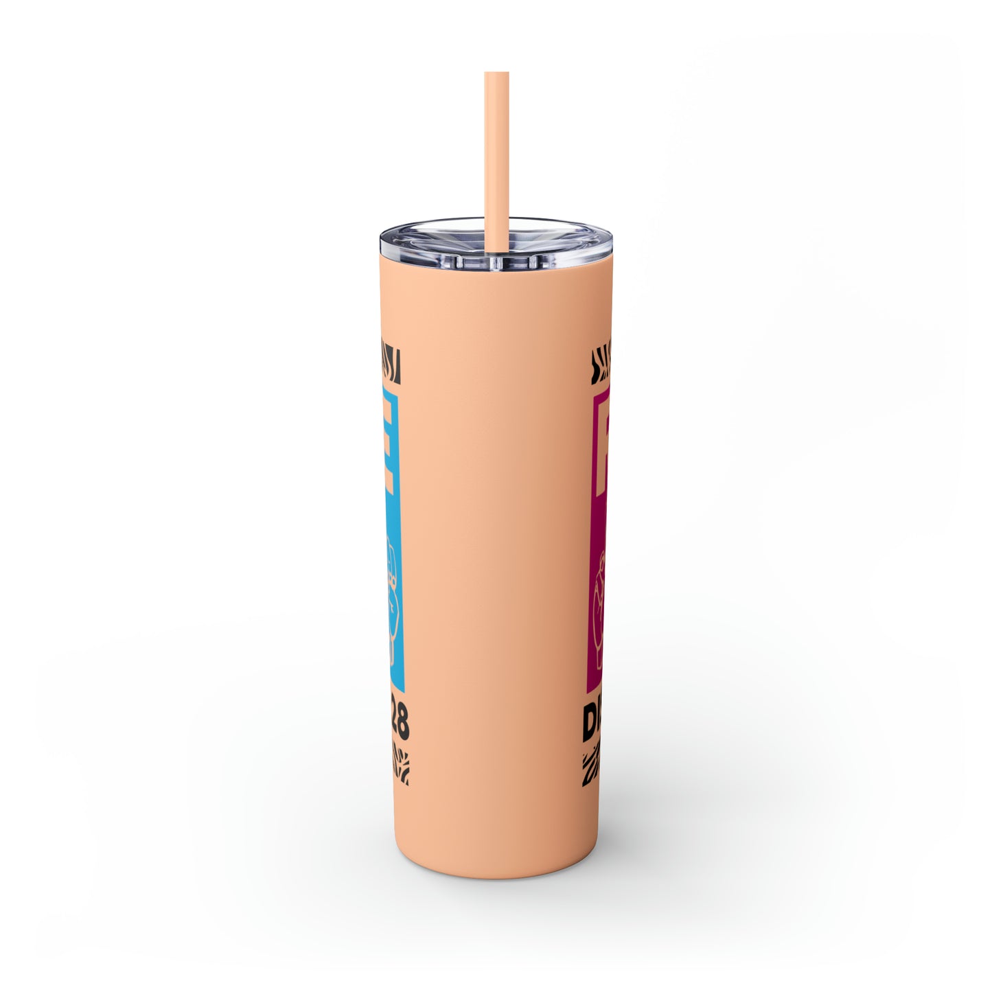 Rare ASL Skinny Tumbler with Straw, 20oz