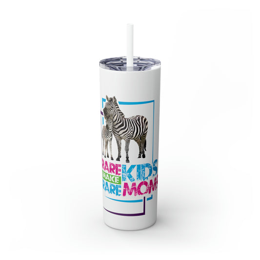 Rare Zebras Skinny Tumbler with Straw, 20oz