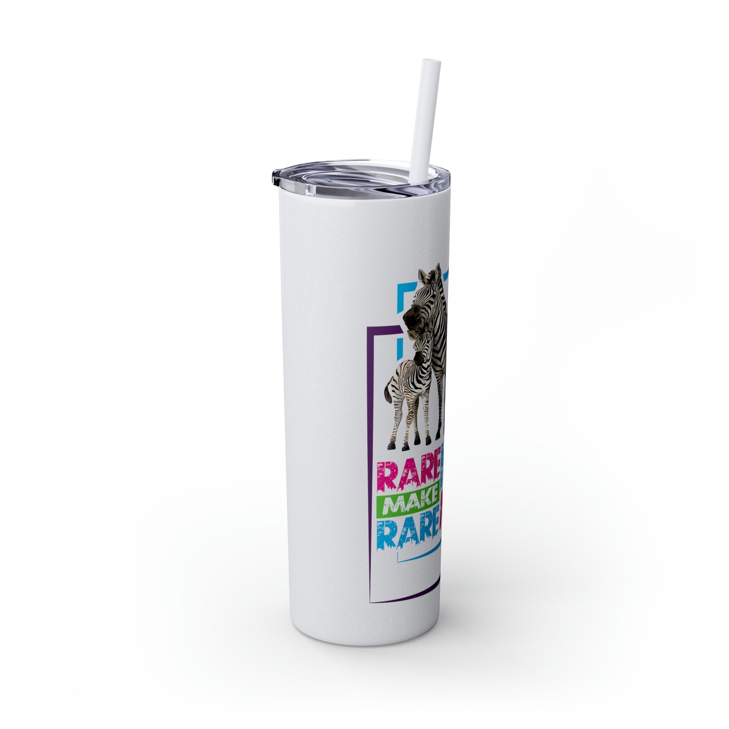 Rare Zebras Skinny Tumbler with Straw, 20oz