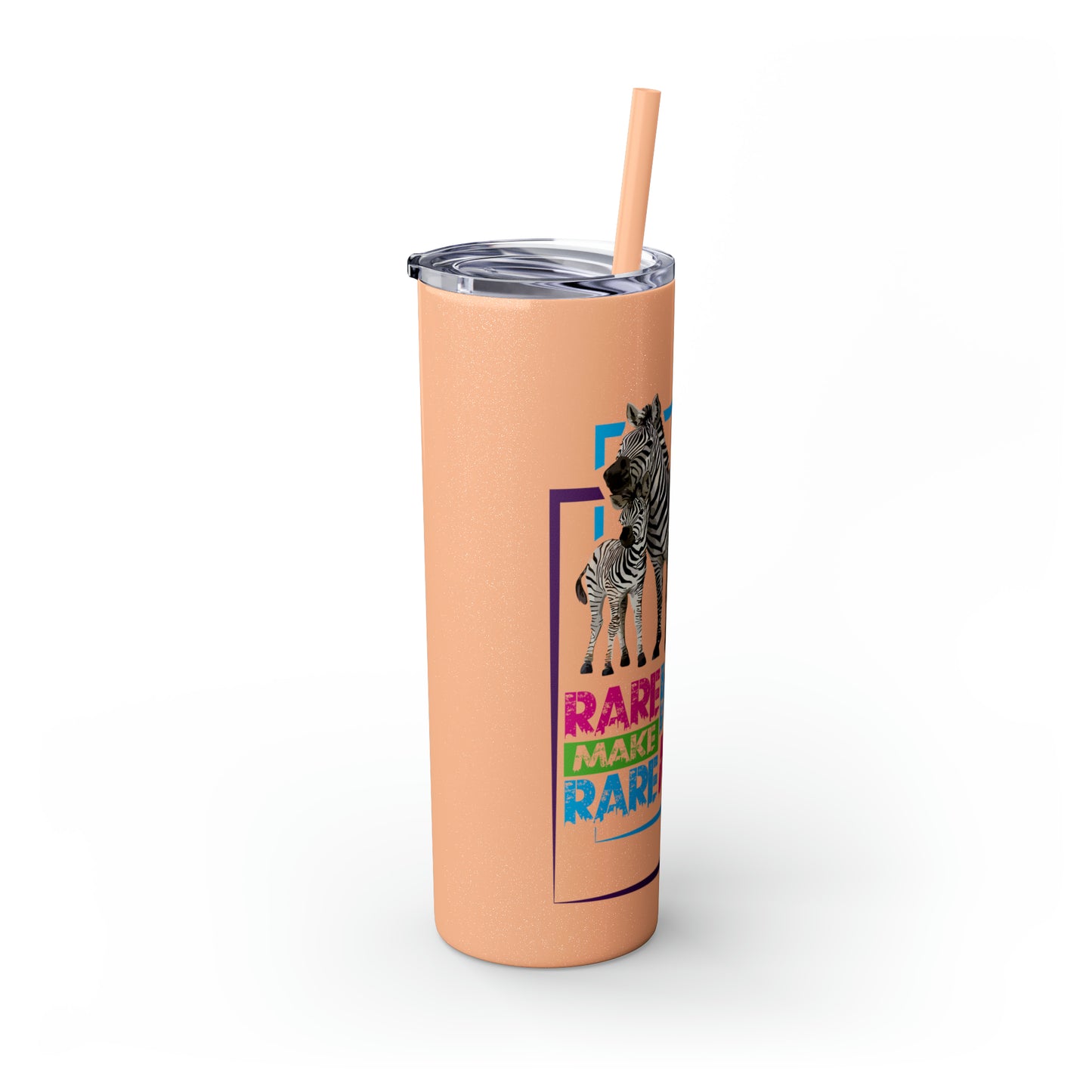 Rare Zebras Skinny Tumbler with Straw, 20oz