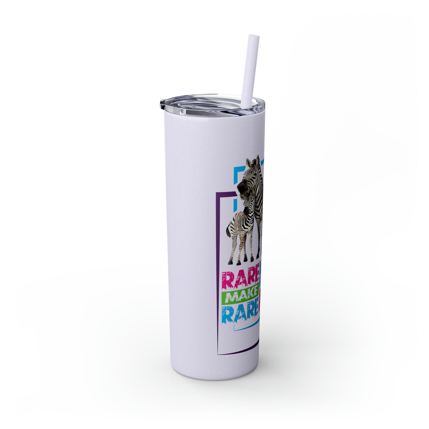 Rare Zebras Skinny Tumbler with Straw, 20oz