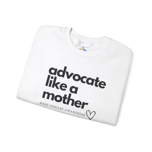 Advocate like a Mother, Ribbon Sleeve Modern, Heavy Blend™ Crewneck Sweatshirt