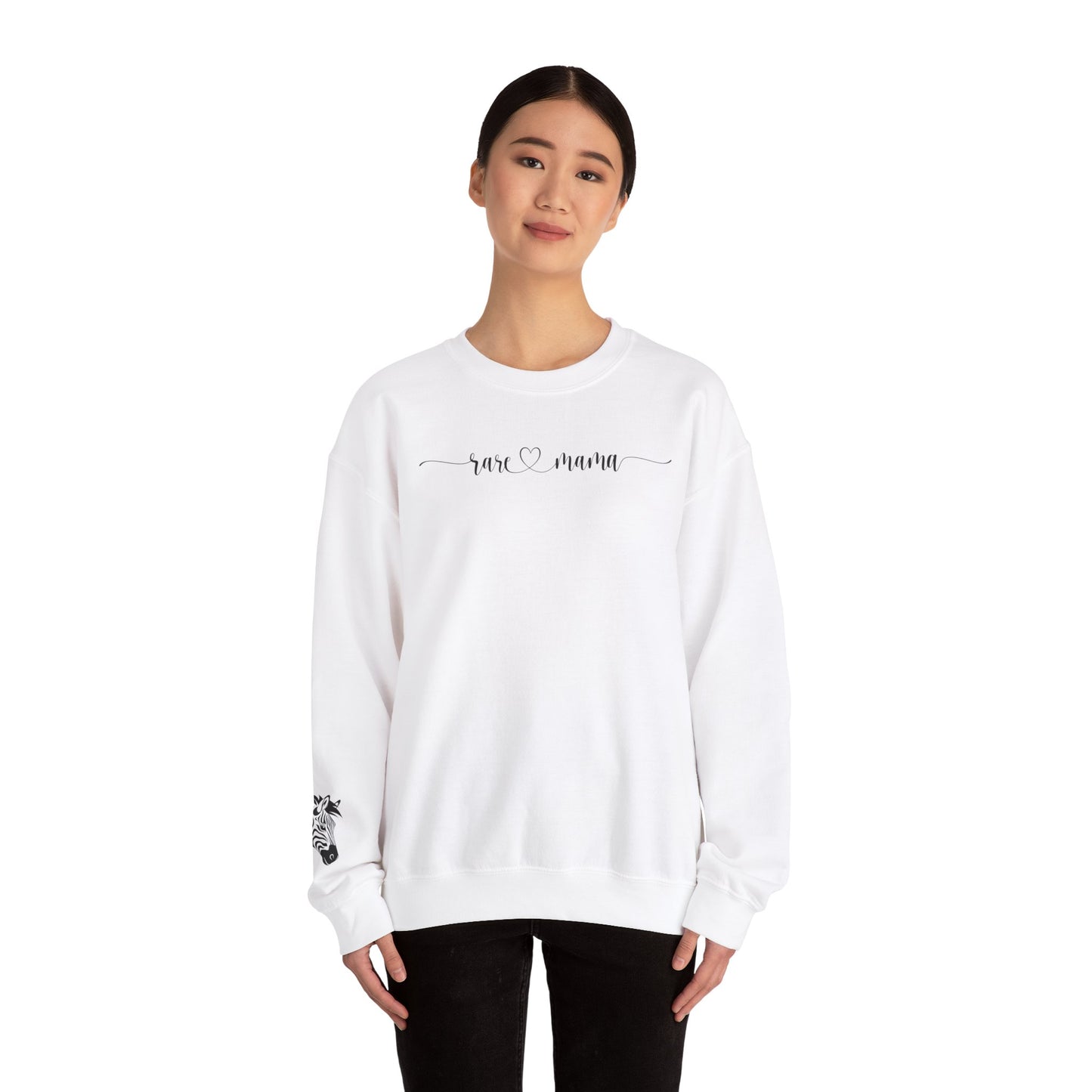 Zebra Sleeve Rare Mama Modern, Heavy Blend™ Crewneck Sweatshirt