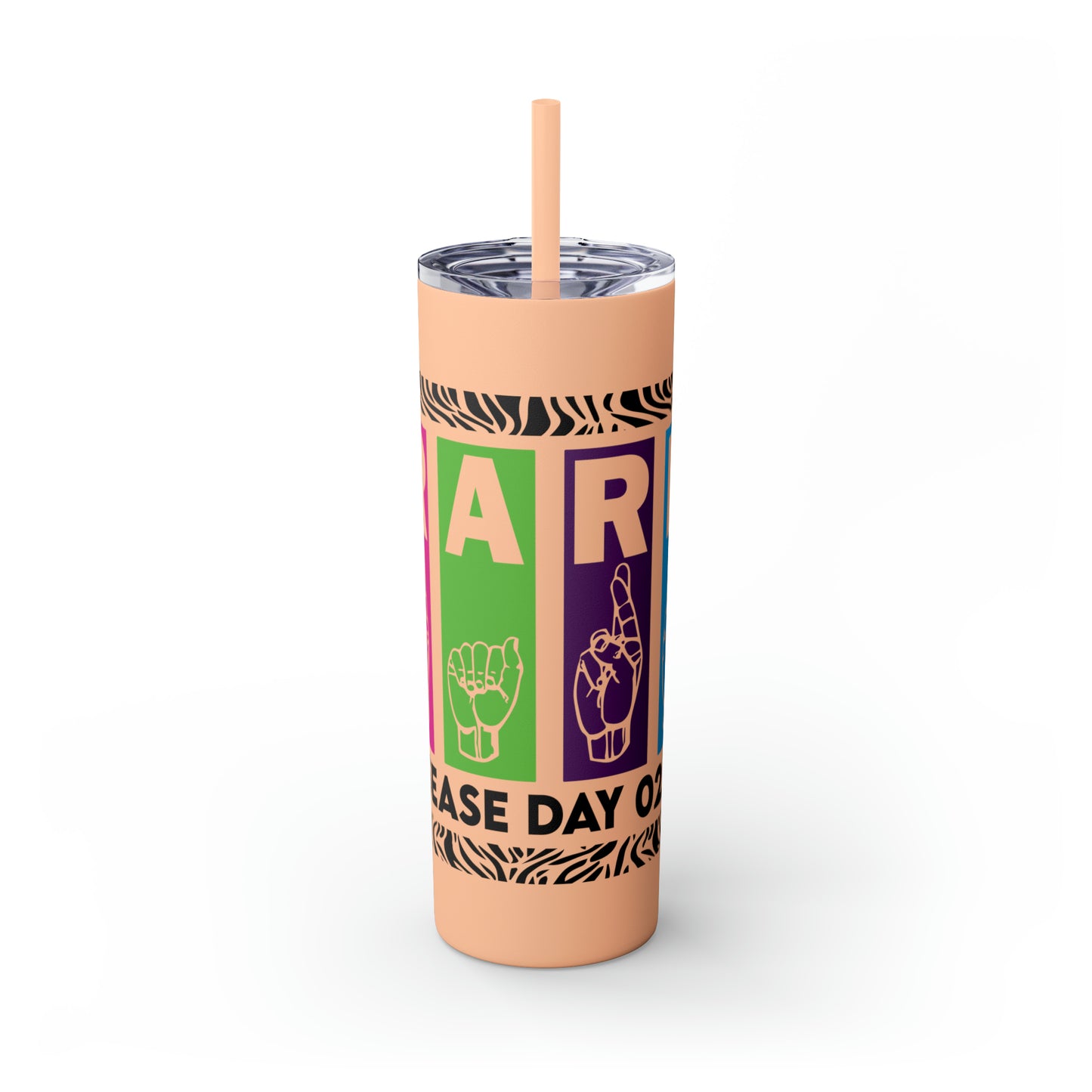 Rare ASL Skinny Tumbler with Straw, 20oz