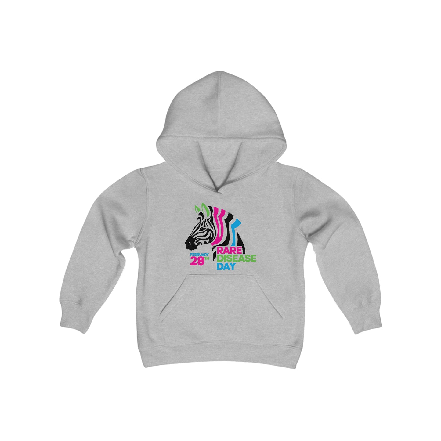 Rare Zebra Head  Youth Heavy Blend Hooded Sweatshirt