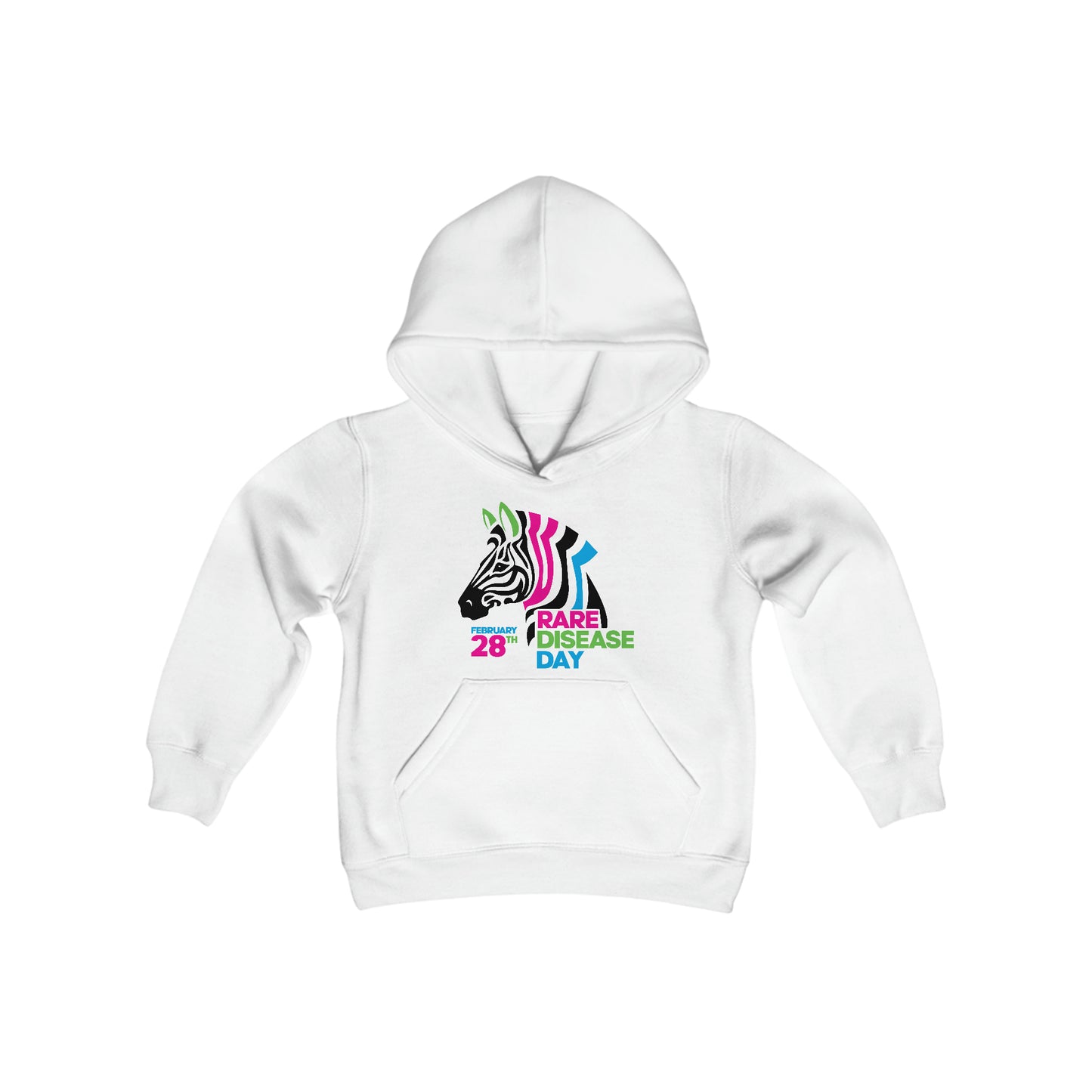 Rare Zebra Head  Youth Heavy Blend Hooded Sweatshirt