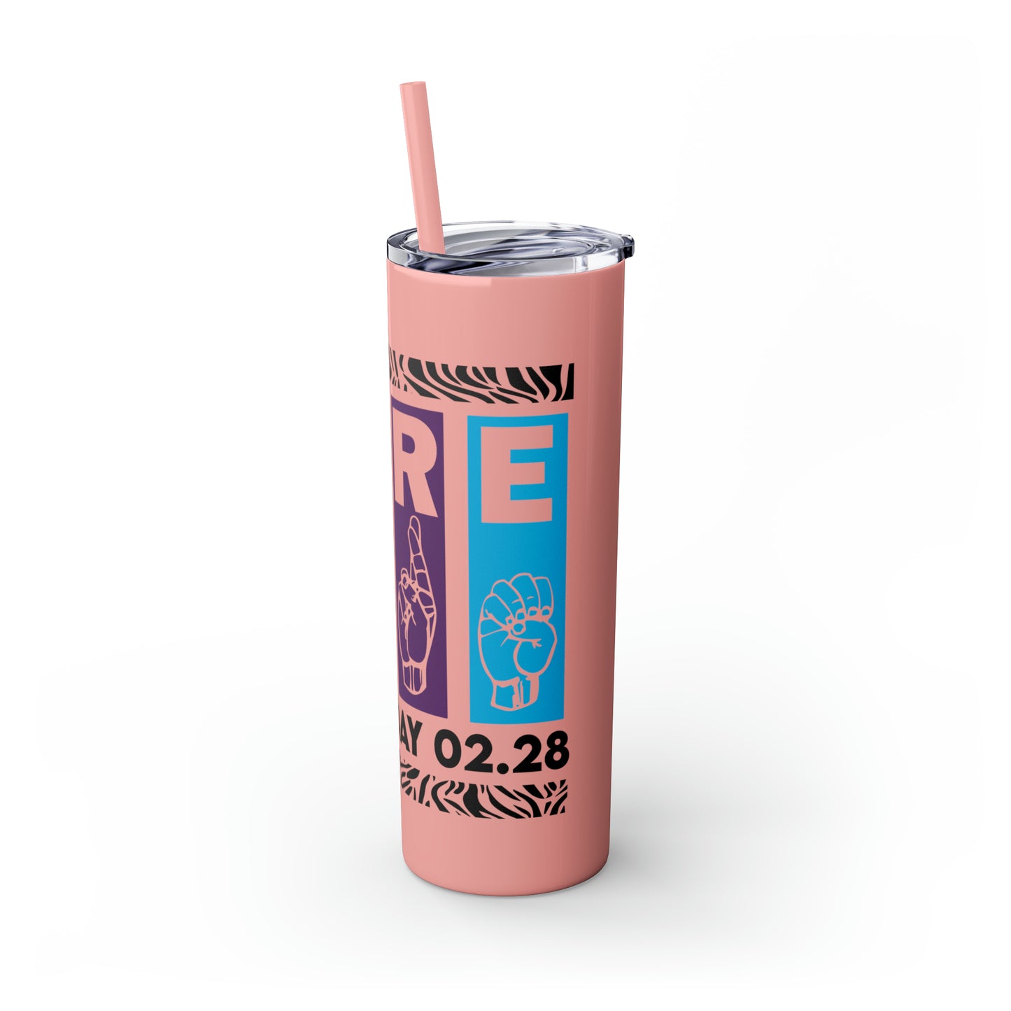 Rare ASL Skinny Tumbler with Straw, 20oz