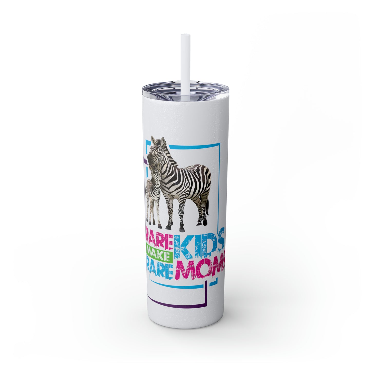 Rare Zebras Skinny Tumbler with Straw, 20oz