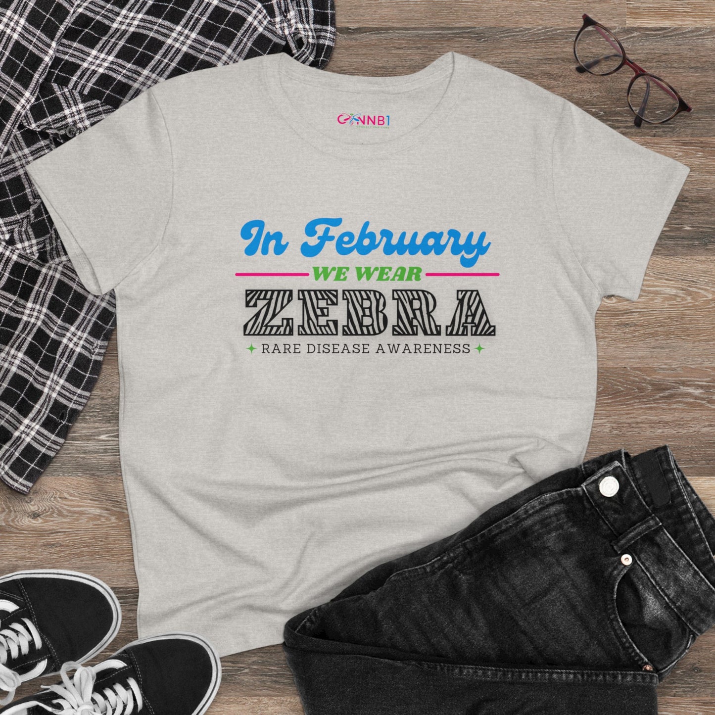 In February -we wear- ZEBRA, Women's Midweight Cotton Tee