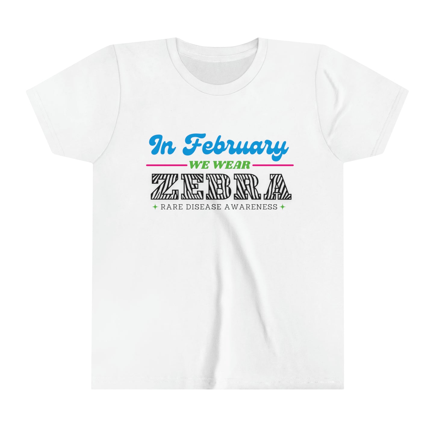 In February - we wear - ZEBRA Youth Short Sleeve Tee